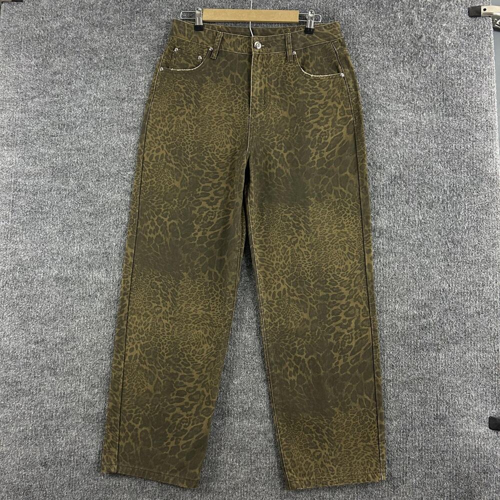 Killtec Jeans Mens 32 Mocha Leopard Baggy Green Denim Streetwear Grunge Punk